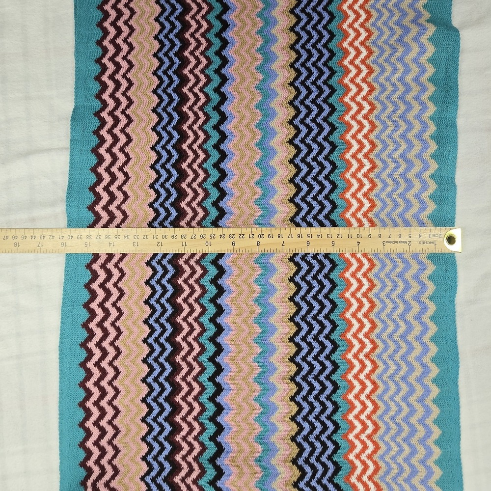 Missoni Chevron Zig Zag Fringe Wool Blend Scarf Colorful NWT - Picture 4 of 4